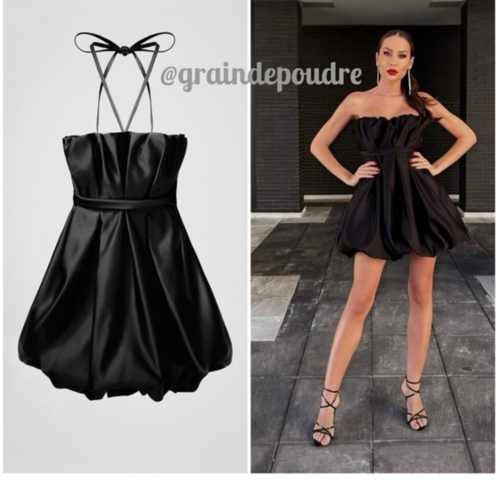 Zara Terez Black Satin Prom Dress - Picture 2 of 10